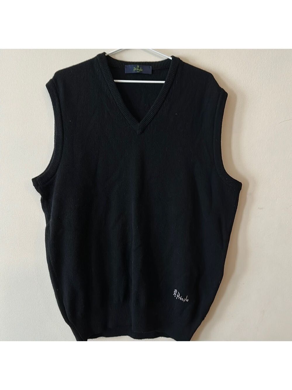 New Pringle of Scotland Sweater Vest Golf V-Neck 100% Lambswool Size Large